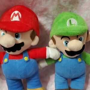 Super Mario Plush Toy Set - Red and Green